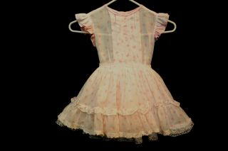 2 - 4 Toddler Girl Vtg 50s 60s Pink Hearts Sheer Circle Skirt Party Dress Child