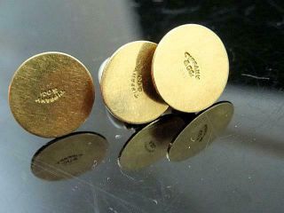Set OF 3 ANTIQUE TIFFANY & CO 18K GOLD 4mm PEARL TUXEDO SHIRT BUTTON STUDS 3