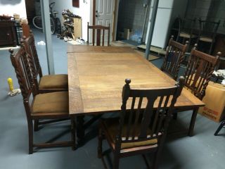 antique dining table and chairs 2