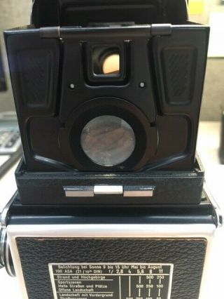 Vintage Rolleiflex 3.  5 Camera Zeiss w/ tripod and light meter 8