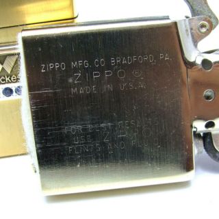 MIB Vintage 10K Gold Filled Brush Zippo Lighter w/ Solid 10K Gold Wickes Emblem 10