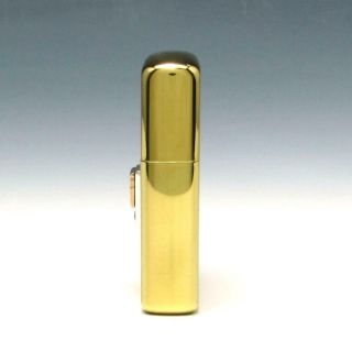 MIB Vintage 10K Gold Filled Brush Zippo Lighter w/ Solid 10K Gold Wickes Emblem 3