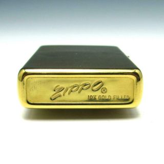 MIB Vintage 10K Gold Filled Brush Zippo Lighter w/ Solid 10K Gold Wickes Emblem 6