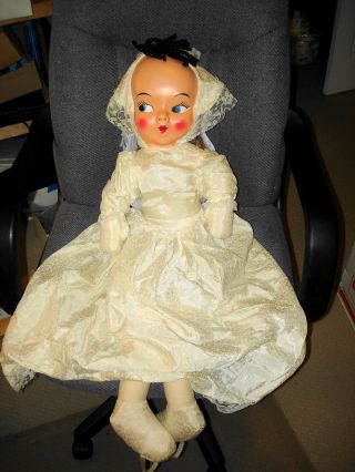 Vintage 1940s 3 Foot Tall Dancing “dance With Me” Celluloid Face Bride Doll Nr