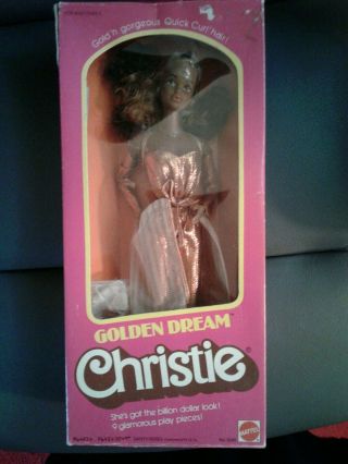 Vintage 1980 Christie Golden Dream Doll,  By Mattel,  In The Box