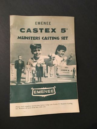 Vintage THE MUNSTERS CASTEX 5 CASTING SET - Emenee 1964 Figure Mold Kit 4205 9