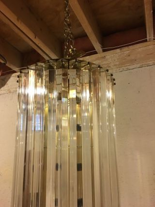 Mid - Century/Modern Lucite Ribbon Chandelier Light Fixture 50 