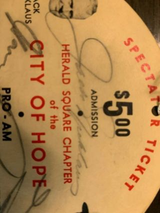 Jack Nicklaus/Gary Player/Jackie Robinson Autographed Pro - Am Ticket - Rare piece 3