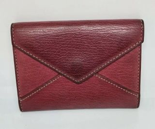 Authentic Cartier Les Must Vintage Red Leather Card Holder Coin Purse Wallet