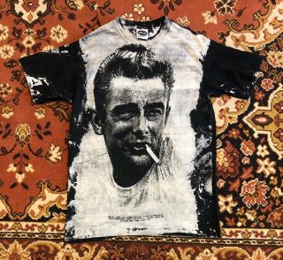 Vintage 1991 Mosquitohead James Dean Allover Print Big Face Tee Size L