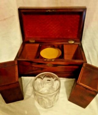 c1755 approx.  Rarely Seen Coromandel Tea Caddie with Inserts. 3