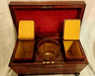 c1755 approx.  Rarely Seen Coromandel Tea Caddie with Inserts. 4