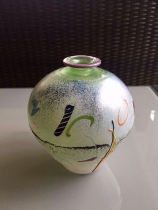 Rare Hard To Find Kosta Boda Art Glass Vase Signed & Numbered B.  Vallien