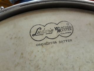 Vintage Ludwig Snare Drum 8 Lug 14x5 Orchestra Batter 407135 Chicago. 4