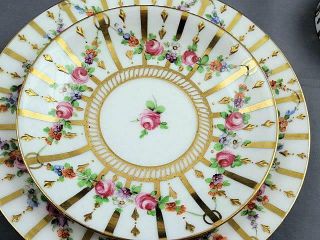 6 Carl Thieme Dresden Gold Gilded Hand Painted Plates,  Cups and Saucers 4