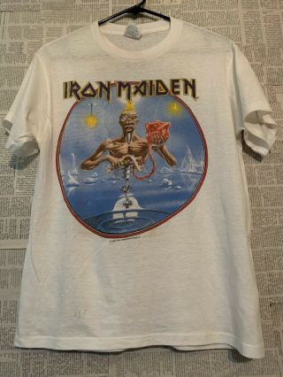 Vtg 80s Iron Maiden Seventh Son Of A Seventh Son Rock Band T - Shirt