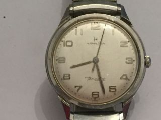Mens Vintage Hamilton Thin O Matic Stainless Steel Watch
