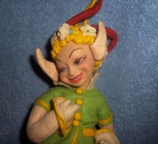 Antique Vintage Felt Cloth Character Doll Early 8 
