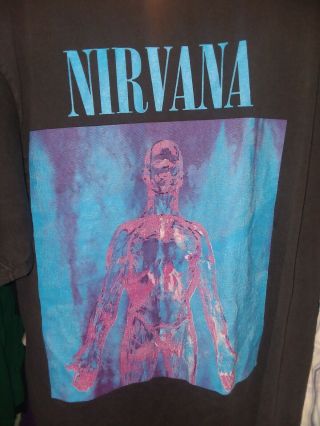 Vintage Giant 1992 Nirvana Sliver Single Stitch Graphic Tee T - Shirt L Usa Made
