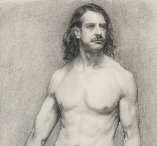 Vintage Signed 1970s Charcoal Drawing,  Nude Man Male Figure Study, 4