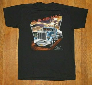 Vintage 1992 3d Emblem Nos Truckers Only T - Shirt Size M 50/50