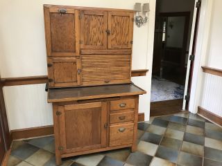 Antique Oak " Hoosier " Cabinet