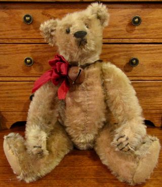 Antique 13 " Mohair Jointed Teddy Bear W/shoe Button Eyes,  Steiff Great Hump