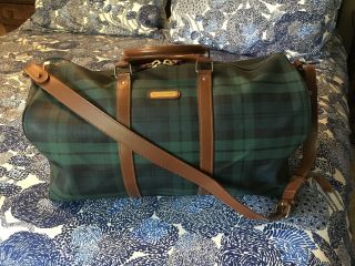 Polo Ralph Lauren Duffel Weekender Overnight Travel Bag Tartan Plaid Vintage