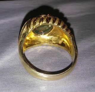 VINTAGE Men ' s Ring solid 18K Gold Blood Stone size 10 - - 13.  75 grams ( (148)) 4