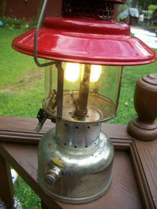 VINTAGE TED WILLIAMS SEARS STAINLESS STEEL RED GAS LANTERN 7114 11/65 3