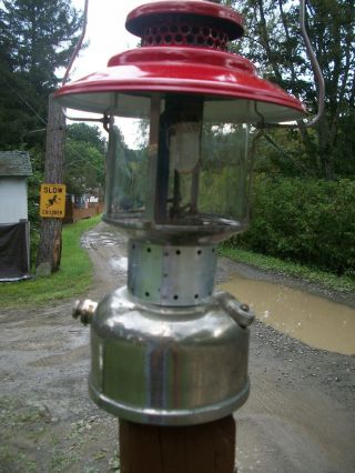 VINTAGE TED WILLIAMS SEARS STAINLESS STEEL RED GAS LANTERN 7114 11/65 7