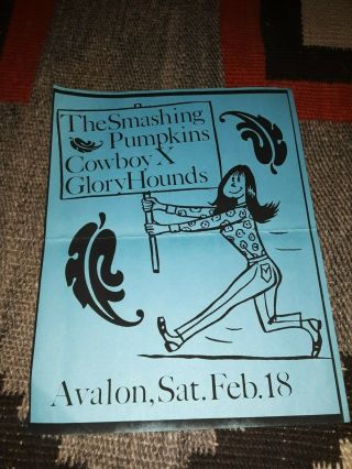Rare 1989 Smashing Pumpkins Concert Flyer Avalon Ballroom Chicago