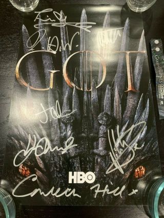Sdcc 2019 Comic - Con Got Hbo Game Of Thrones Cast Signed Autographed Poster Rare