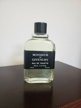 Rare Vintage Monsieur De Givenchy Eau De Toilette - 109 Ml 3 2/3 Fl Oz Bottle