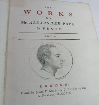 FIRST COLLECTED OF ALEXANDER POPE/1717/RARE 1st Ed/4 VOLS/FINE LEATHER BND 9