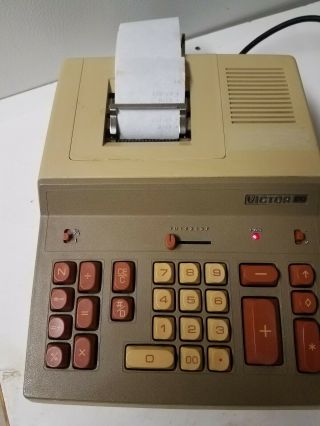 Vintage Victor 610 Electric Adding Machine Calculator Printer A/c Cord 1960s