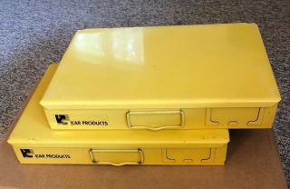 2 Vintage Kar Products Inc Metal Case Storage Bin 3” X 12” X 18”