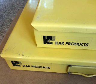 2 Vintage Kar Products Inc Metal Case Storage Bin 3” X 12” X 18” 2