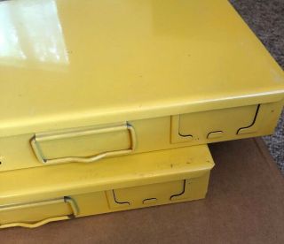 2 Vintage Kar Products Inc Metal Case Storage Bin 3” X 12” X 18” 3