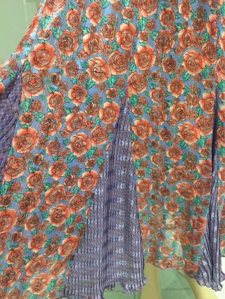 Diane Freis Vintage Floral Rose 80s Boho Gypsy Festival Dress / Size 4