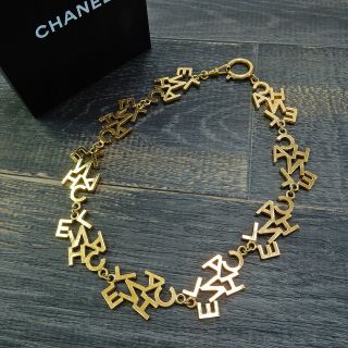 Chanel Gold Plated Cc Charm Vintage Necklace Choker 4715a Rise - On