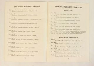 1960 Dallas Cowboys Press Radio TV Media Guide NFL Vintage Football Tom Landry 10