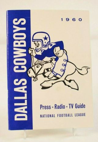 1960 Dallas Cowboys Press Radio Tv Media Guide Nfl Vintage Football Tom Landry