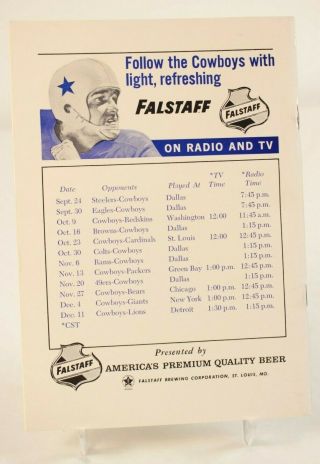 1960 Dallas Cowboys Press Radio TV Media Guide NFL Vintage Football Tom Landry 2