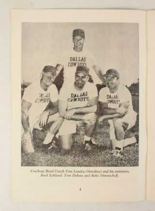 1960 Dallas Cowboys Press Radio TV Media Guide NFL Vintage Football Tom Landry 7