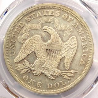 1871 Seated Liberty Silver Dollar $1 - PCGS VF30 - Rare Certified Coin 4