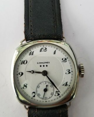 Wwi Longines Trench Military Silverode Hand Winding Vintage Men 