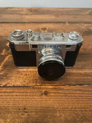 Vintage Nikon 35mm Rangefinder Film Camera With Box & Lens