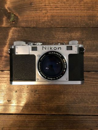 Vintage Nikon 35mm Rangefinder Film Camera With Box & Lens 6