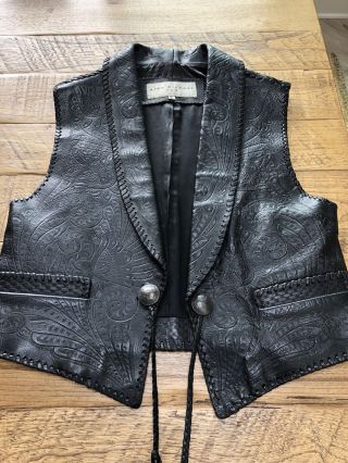Alan Michael Usa Vintage 90’s Hand Tooled Leather Vest Size L Unisex